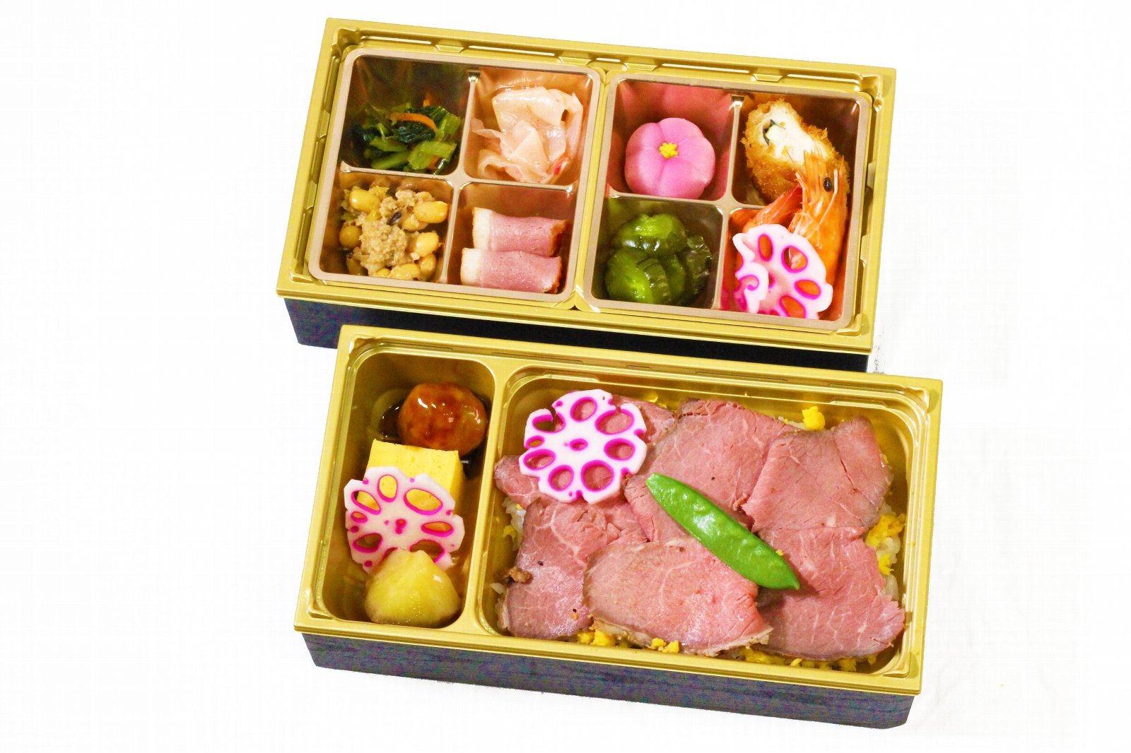 特選牛ローストビーフの肉チラシ寿司と11種の副菜幕ノ内弁当